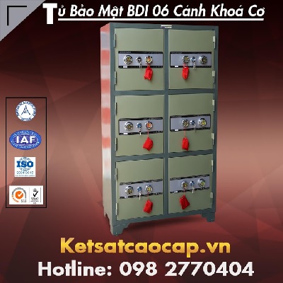 6-Compartment Mechanical Lock Security Cabinet BDI